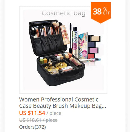 New PU Leather Cosmetic Bag for Women – Multi-Functional Portable Travel Makeup Storage Case