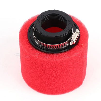 35–60mm Foam Air Filter – Red Elbow Neck Sponge Cleaner for Scooter, Dirt Bike, Motorcycle | Kayo BSE Compatible