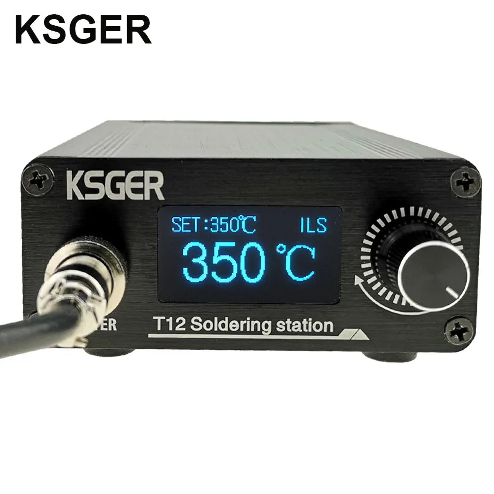 KSGER STM32 V3.1S T12 Soldering Station – OLED Display, Aluminum Alloy FX9501 Handle, Auto-Sleep & T12 Iron Tips