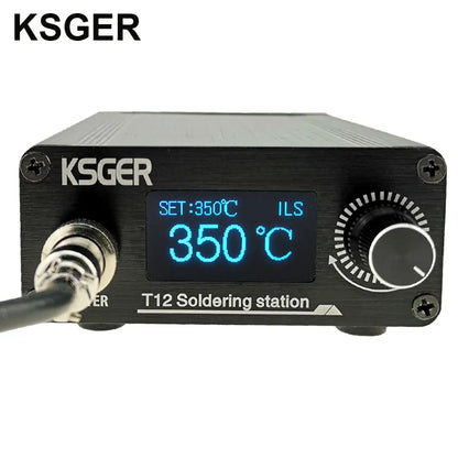 KSGER STM32 V3.1S T12 Soldering Station – OLED Display, Aluminum Alloy FX9501 Handle, Auto-Sleep & T12 Iron Tips
