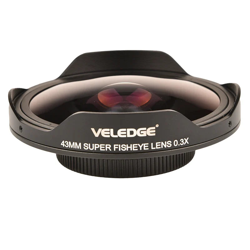 Vlogmagic 0.3X HD Ultra Fisheye Lens Adapter with Hood – 37mm/43mm Low-Dispersion Glass for Video Cameras & Camcorders