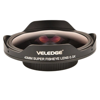 Vlogmagic 0.3X HD Ultra Fisheye Lens Adapter with Hood – 37mm/43mm Low-Dispersion Glass for Video Cameras & Camcorders