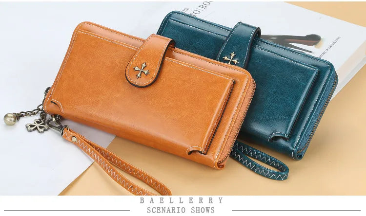 New Women’s PU Leather Wallet — Fashion Long Zipper Purse, Top Quality Brand Card Holder, Classic Female Wallet