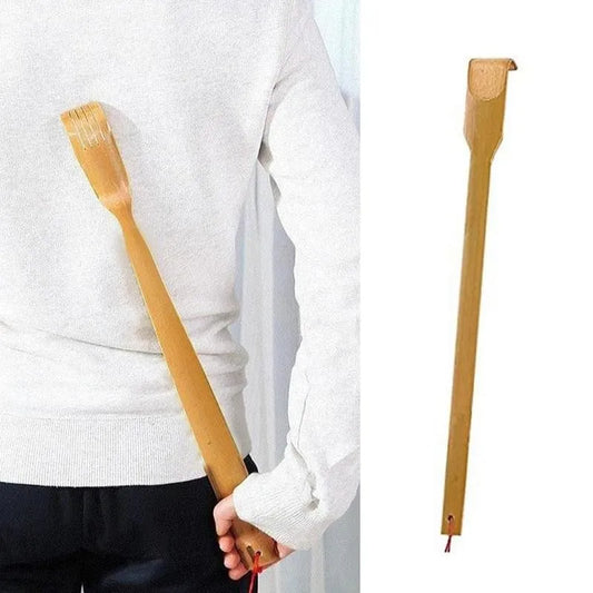Bamboo Back Scratcher & Massage Stick - Anti-Itch Health Care Tool for Seniors