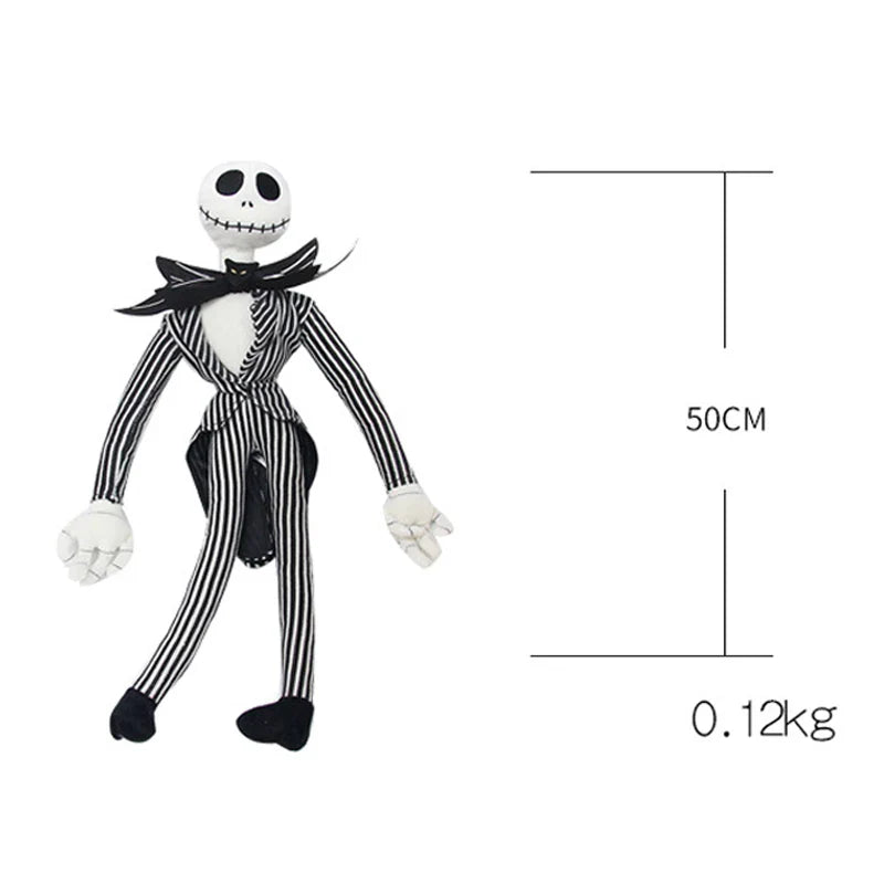 50cm The Nightmare Before Christmas Jack Skellington Plush Toy – Skeleton Jake Stuffed Doll for Kids & Children’s Gifts