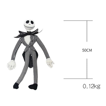 50cm The Nightmare Before Christmas Jack Skellington Plush Toy – Skeleton Jake Stuffed Doll for Kids & Children’s Gifts