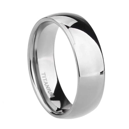 TIGRADE Titanium Wedding Band Rings - 2/4/6/8mm Polished Classic Engagement Rings for Men & Women in Black & Silver