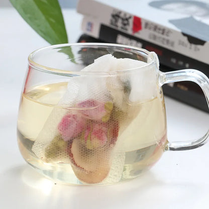 100 Pcs Disposable Tea Infuser Bags with String - Food Grade Non-Woven Fabric Spice Filters, Heat Seal Tea Bags