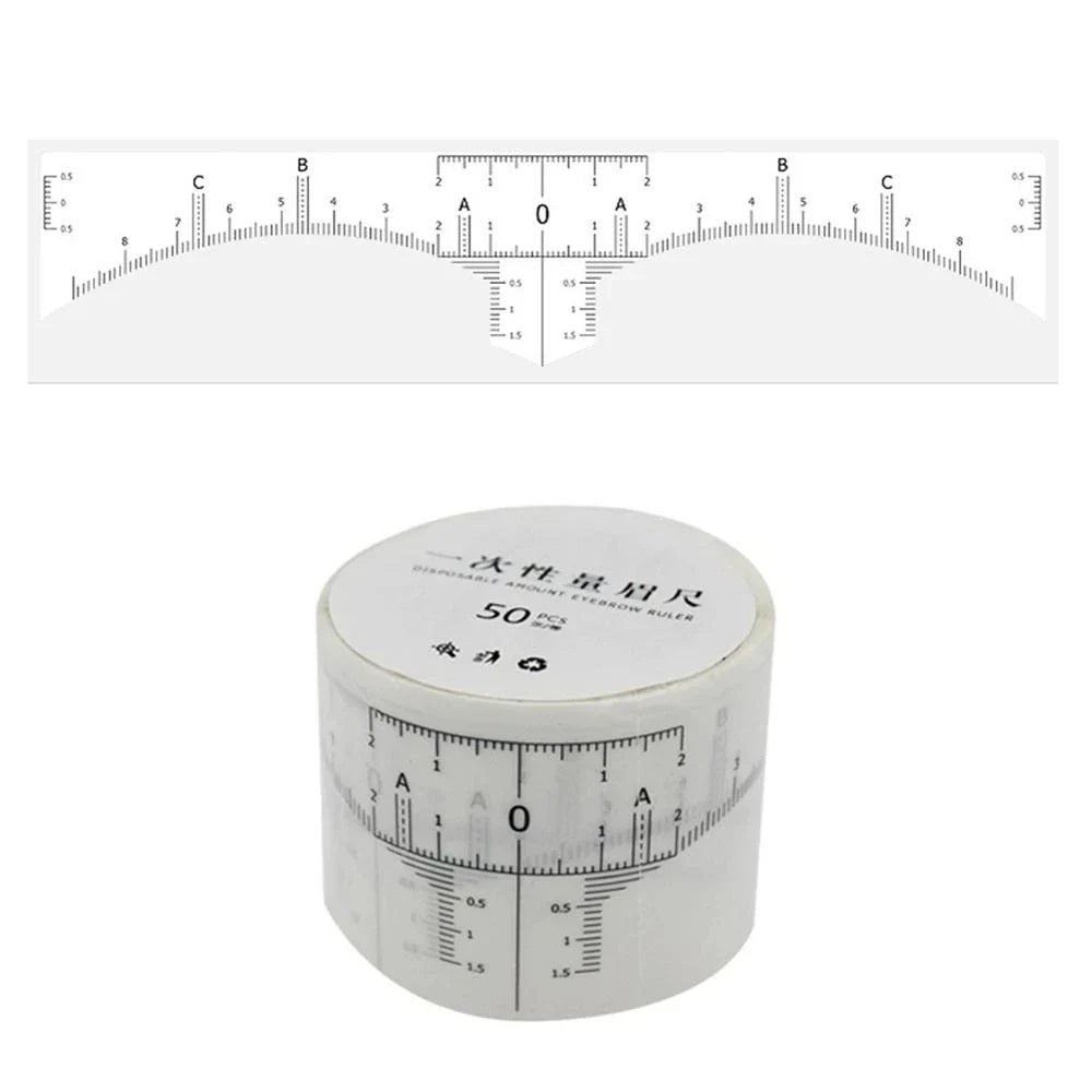 50pcs Disposable Microblading Ruler Guide Stickers – Permanent Eyebrow Makeup Tool