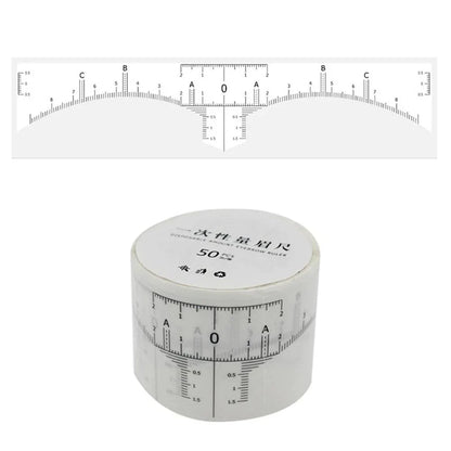 50pcs Disposable Microblading Ruler Guide Stickers – Permanent Eyebrow Makeup Tool
