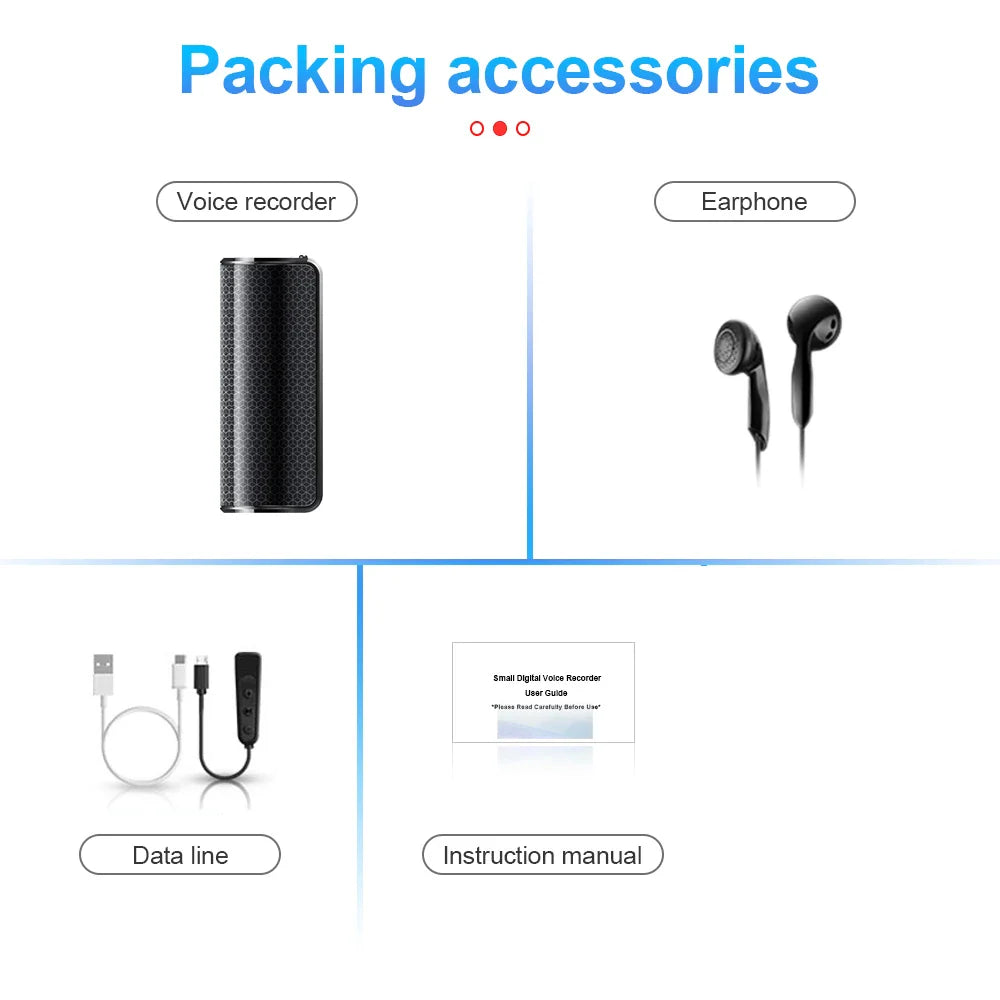 40Days Mini Digital Voice Recorder Pen – 8/16/32GB Audio MP3 Player with Magnetic Activation