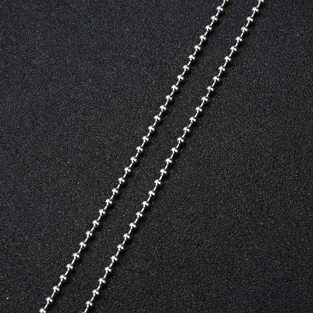 Stainless Steel Beaded Ball Chain - 1.5mm 2mm 2.4mm Bulk Jewelry Chain for DIY Necklaces & Craft Making Supplies