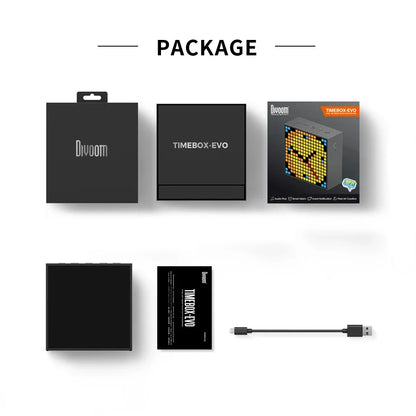 Divoom Timebox Evo Bluetooth Speakers – Wireless with Clock, Alarm, Programmable LED Display for Pixel Art Creation, Unique Gift