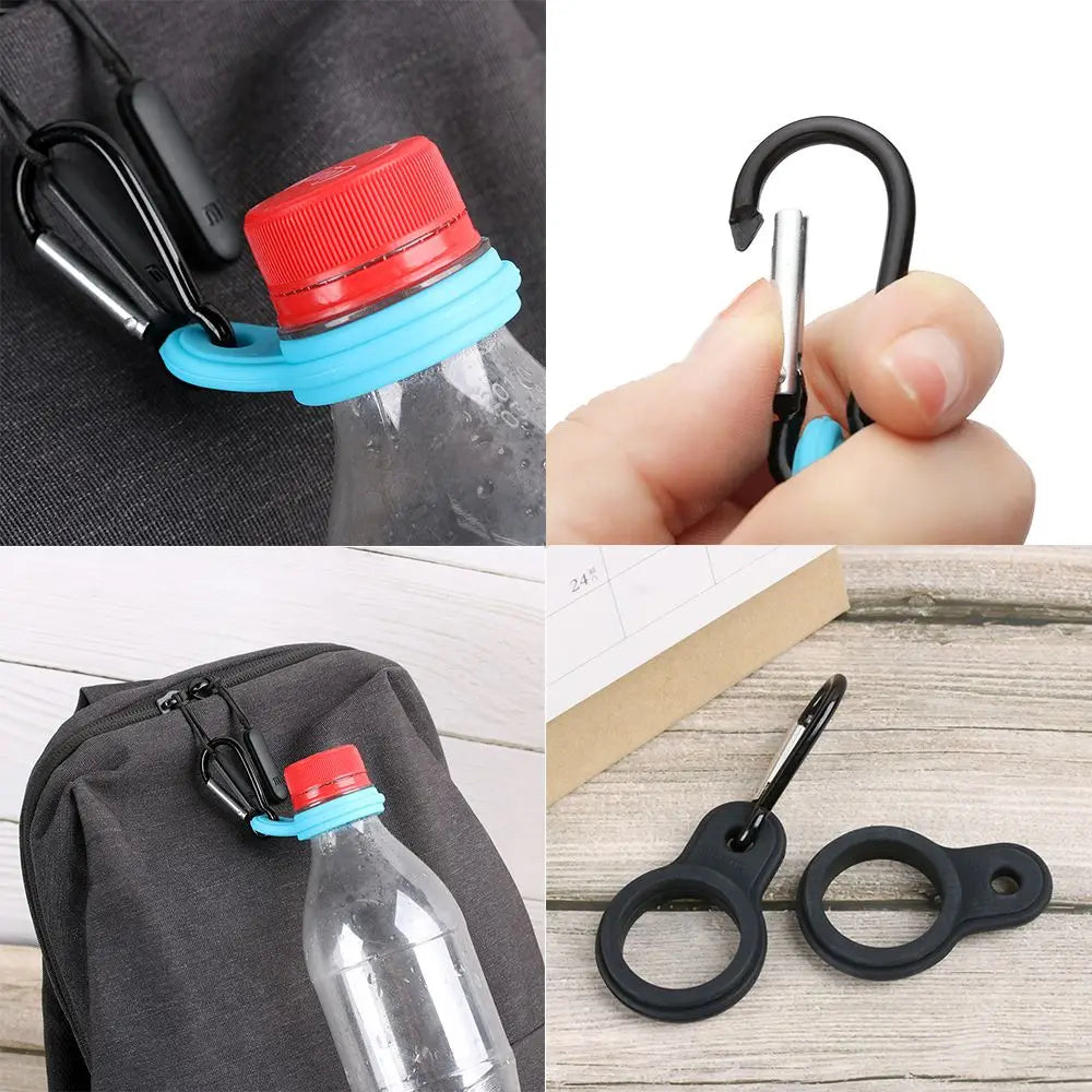 Outdoor Camping Hiking Water Bottle Holder - Rubber Buckles Hook for Sports Kettle - Arrival Accessories Carabiner