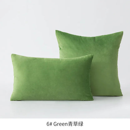 Inyahome Soft Velvet Cushion Cover - Pink Grey Beige Green Decorative Pillowcase For Bedroom Sofa 30x50cm 45x45cm