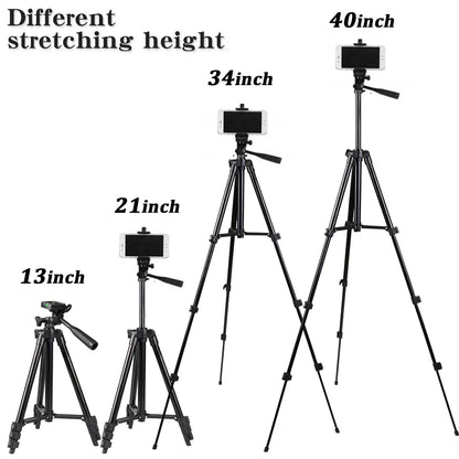 NA-3120 Phone Tripod Stand 40-inch Universal Photography - Aluminum Travel Tripod for Gopro, iPhone, Samsung, Xiaomi, Huawei Phones