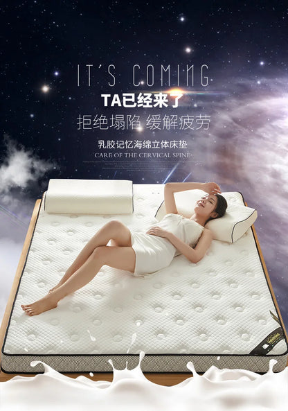 6/10cm Thai Natural Latex Floor Mattress – Foldable Tatami Mat with 95D Filling & Cotton Cover, Slow Rebound Comfort