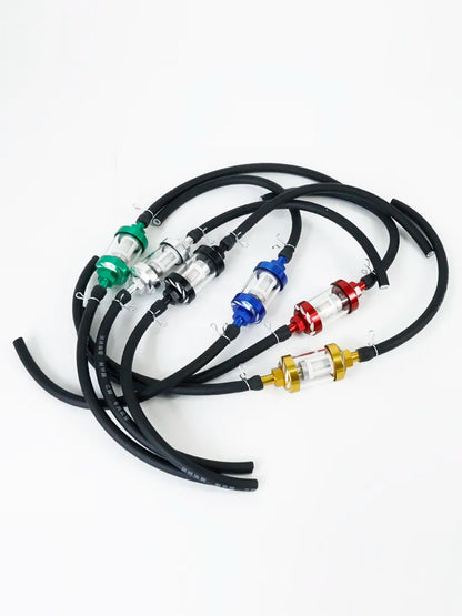 8mm Motorcycle Inner Fuel Filter with Gasoline Filters + 40CM Petrol Fuel Line Hose + 4 Clips for Moto, Scooter, Dirt Bike