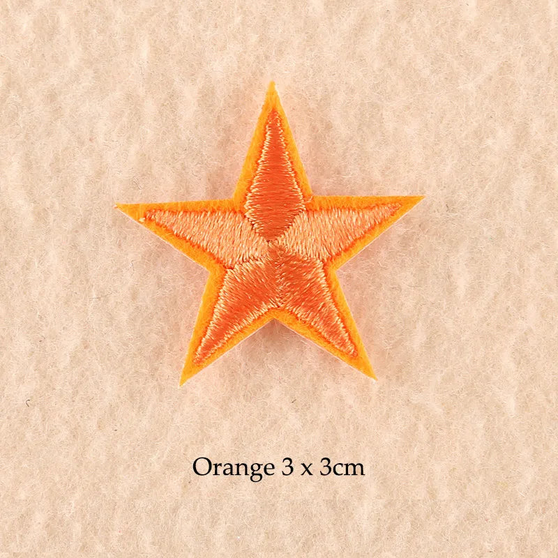 Stars Embroidered Iron-On Patches – Gold, Silver & Colorful Appliqué Stickers for Clothing, Jackets, Bags & DIY Craft Decoration