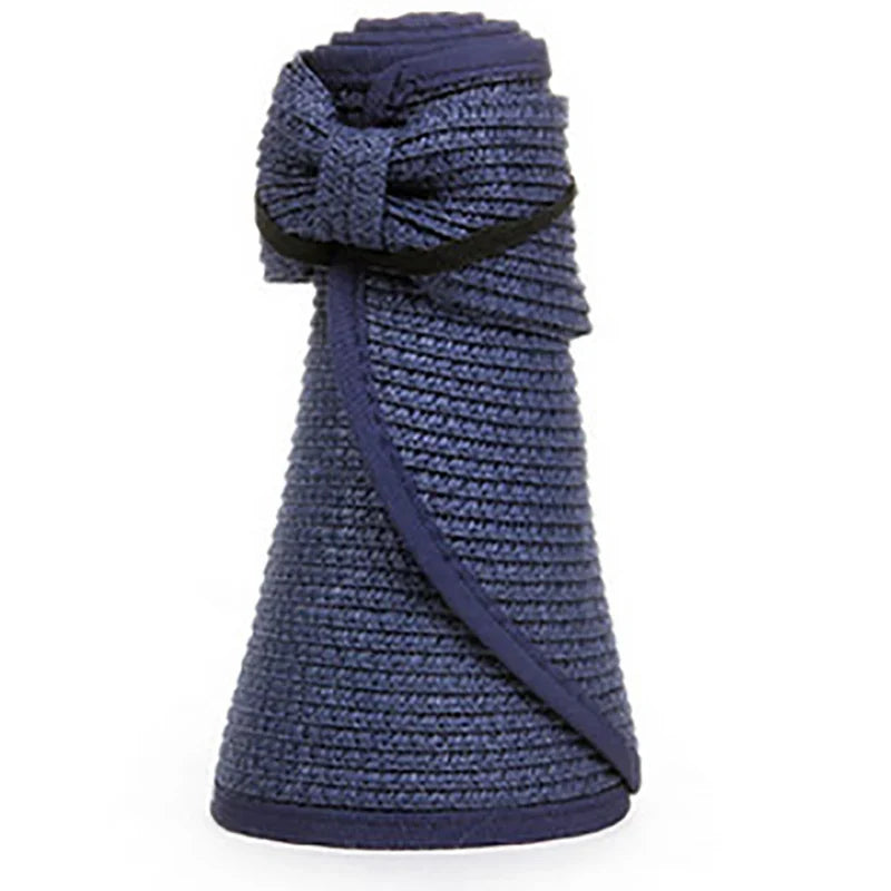 Women’s Summer Visor Hat – Foldable Wide-Brim Straw Cap, Stylish UV-Resistant Sun Hat for Beach & Hiking