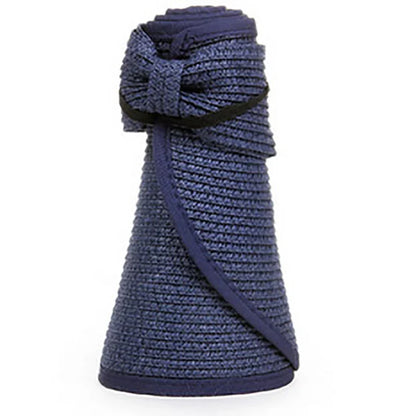 Women’s Summer Visor Hat – Foldable Wide-Brim Straw Cap, Stylish UV-Resistant Sun Hat for Beach & Hiking