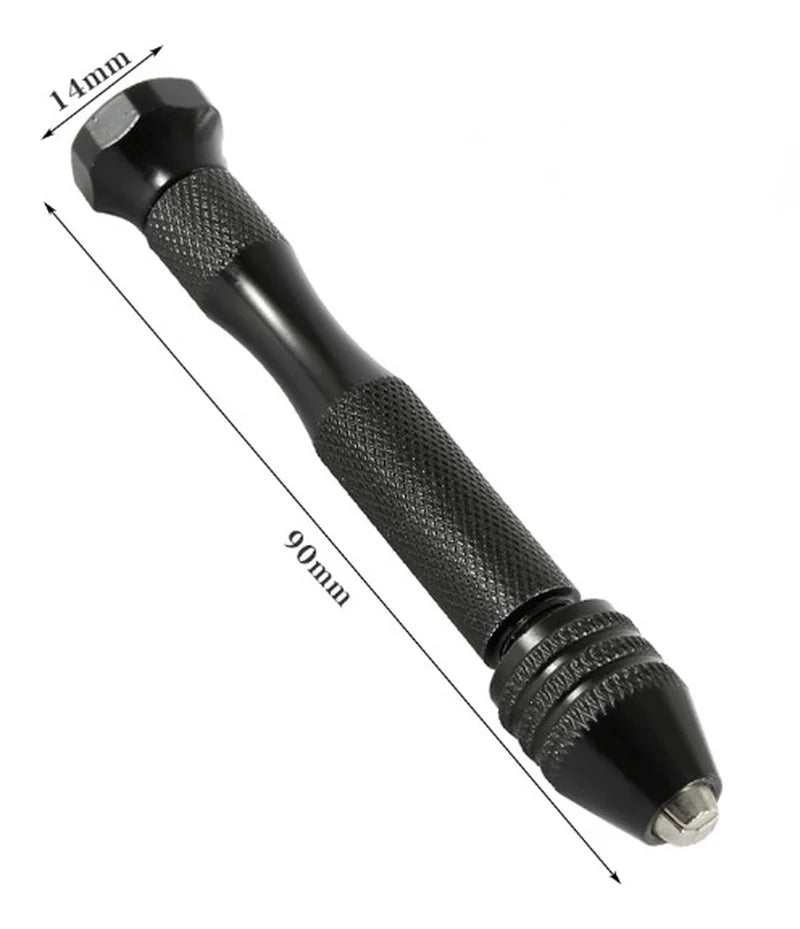 Mini Aluminum Hand Drill with Keyless Chuck – HSS Steel Twist Drill Bit for Woodworking & Manual Drilling