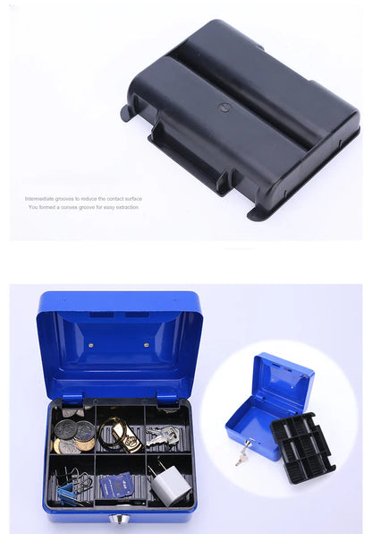 2025 Stainless Steel Petty Cash Money Box with Key Lock – Small Lockable Safe for Home Security & Decoration