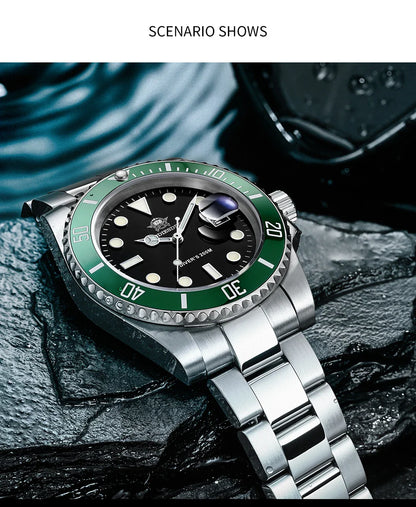 ADDIESDIVE Men's Stainless Steel Quartz Watch — Waterproof Business & Outdoor Sports Timepiece