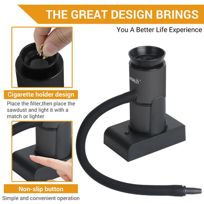 BORUiT SK305 Smoke Infuser – Portable Molecular Cuisine Smoking Gun, Cold Smoke Generator for Meat, BBQ & Cocktails