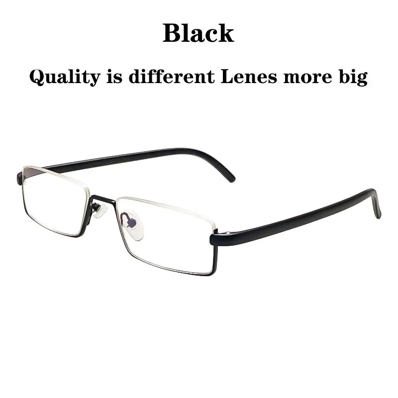 May Flower Anti-Blue Light Reading Glasses – Men’s Half-Frame TR90 Prescription Eyewear +1.75 with Case