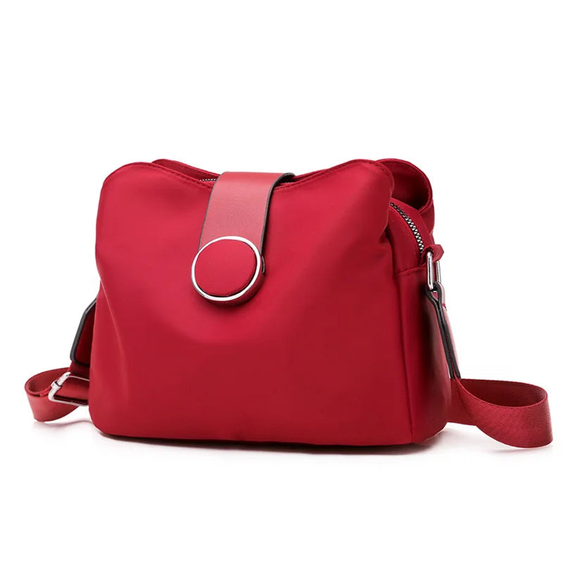 Vintage Waterproof Nylon Shoulder Bag for Women – Simple Crossbody Messenger Bag for Daily Use & Travel