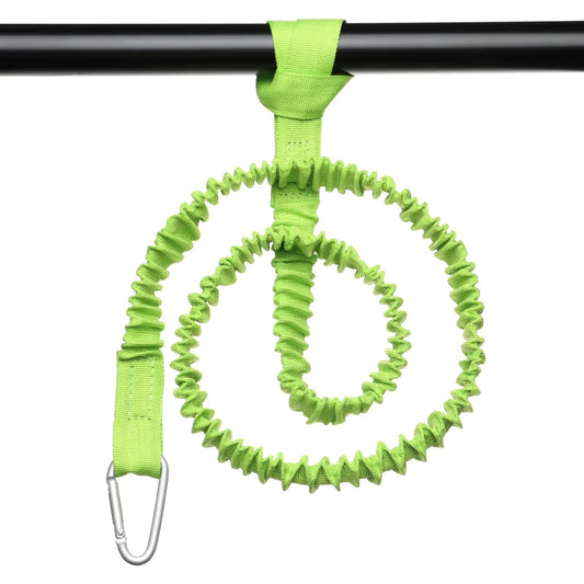 Adjustable Paddle Leash — Kayak & Surfboard Ankle Rope with Elastic Lanyard and Safety Carabiner