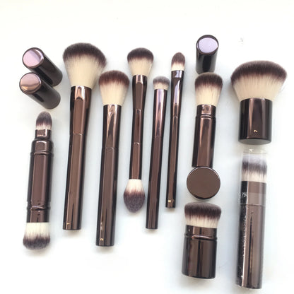 HG Pro Retractable Foundation Makeup Brush – Powder, Contour, Blusher & Highlight with Metal Handle