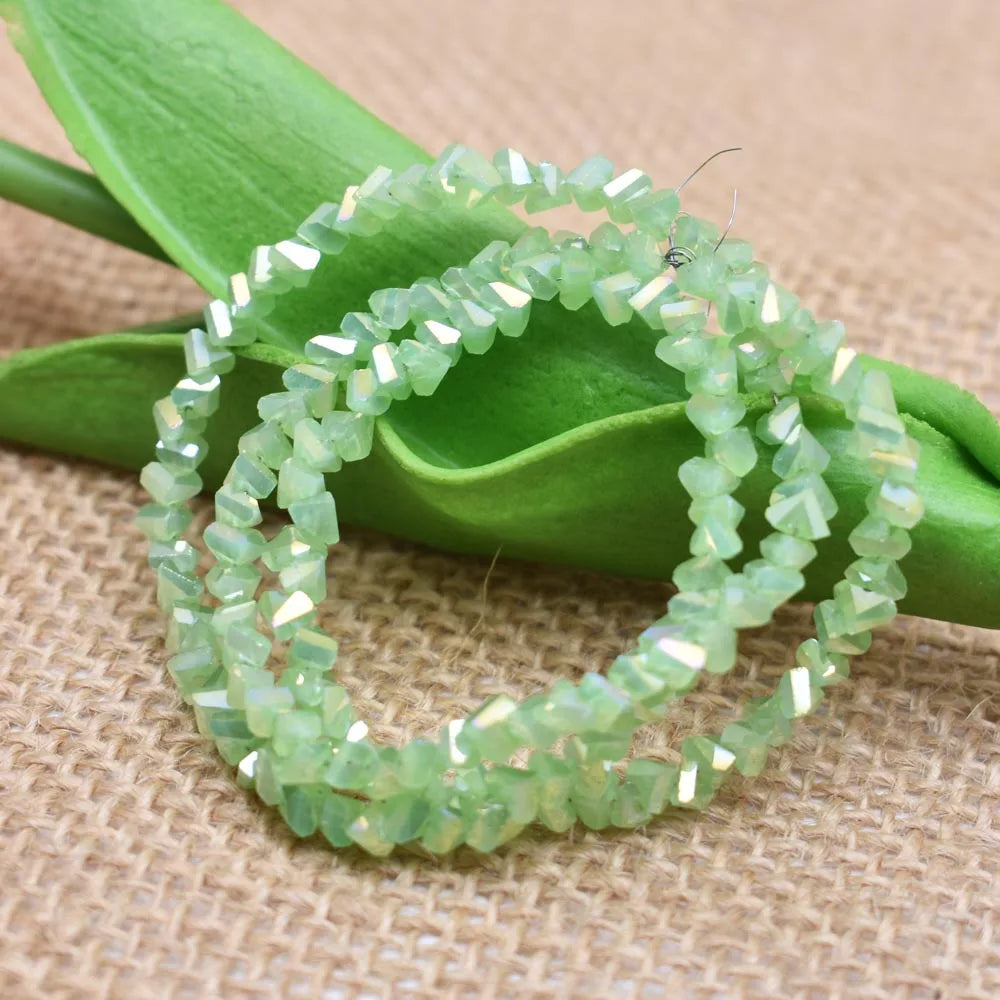 Yanqi Triangle Crystal Beads - 38 Colors 4mm Loose Glass Beads for DIY Jewelry Making Earrings Necklace Crafts
