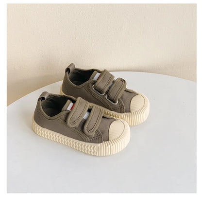Children’s Canvas Shoes — Boys & Girls Spring/Autumn Breathable Toddler Shoes with Soft Sole & Hook-and-Loop Closure