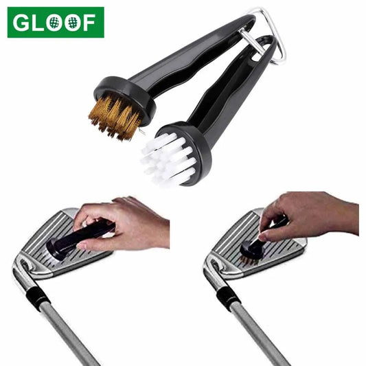 GLOOF Portable Golf Club Brush Kit – Round Head Cleaner for Irons, Putters & Shoe Cleats