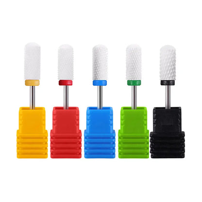 5Pcs Ceramic Milling Cutter Set - Electric Nail Drill Bits for Manicure, Gel Varnish Removal & Nail Care Tools