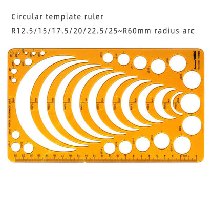 Durable Circular Oval Ruler - K Resin Architectural Drafting Template for Drawing and Measuring Furniture Designs
