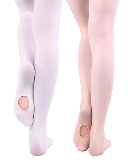 60D Convertible Ballet Tights - Seamless Dance Stockings with Foot Hole for Women