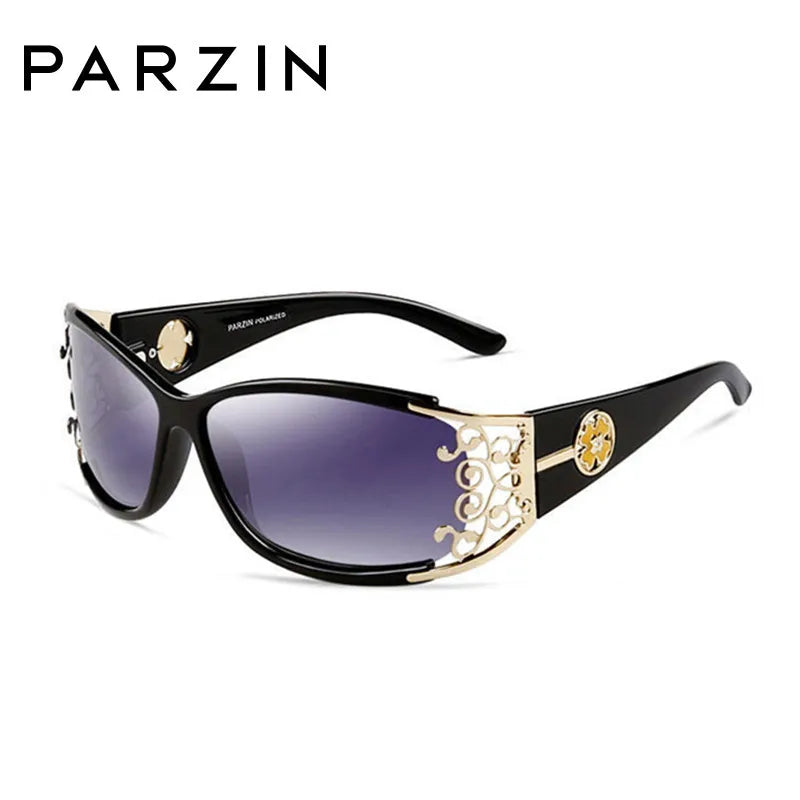 PARZIN Luxury Women’s Sunglasses – Designer Vintage Polarized Driving Shades with Hollow Lace