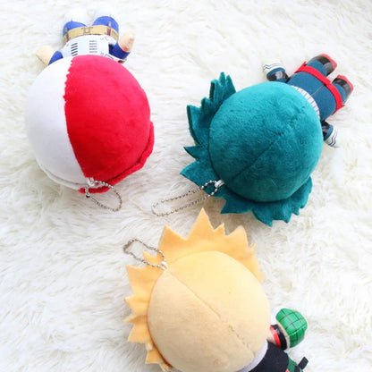 15CM My Hero Academia Plush Pendant Set – Izuku Midoriya, Katsuki Bakugo & Shoto Todoroki Soft Anime Doll Keychain Gifts