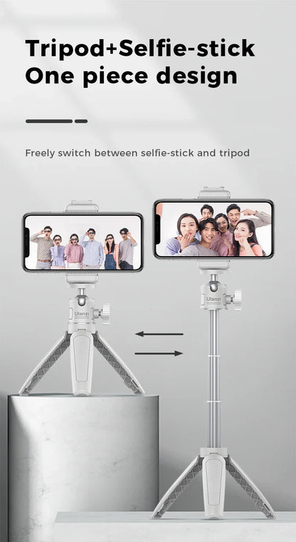 Ulanzi MT-08 Mini Tripod – White Foldable Monopod Mount with 1/4'' Universal Tripod for DSLR, Android & iPhone Smartphones