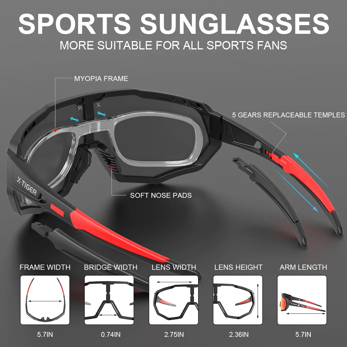 X-TIGER Polarized Cycling Glasses — Photochromic MTB & Road Bike Sunglasses for Sports