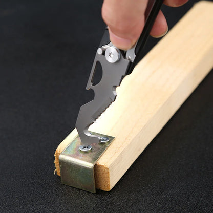 New Keychain Stainless Steel Folding Knife – Multi-Function Tool with Bottle Opener, Rope Cutter & Screwdriver