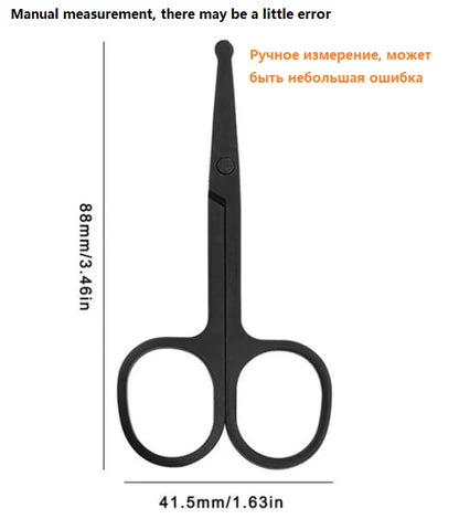 Mini Stainless Steel Round-Head Nose Hair Scissors — Portable Ergonomic Nose Trimmer & Cutter