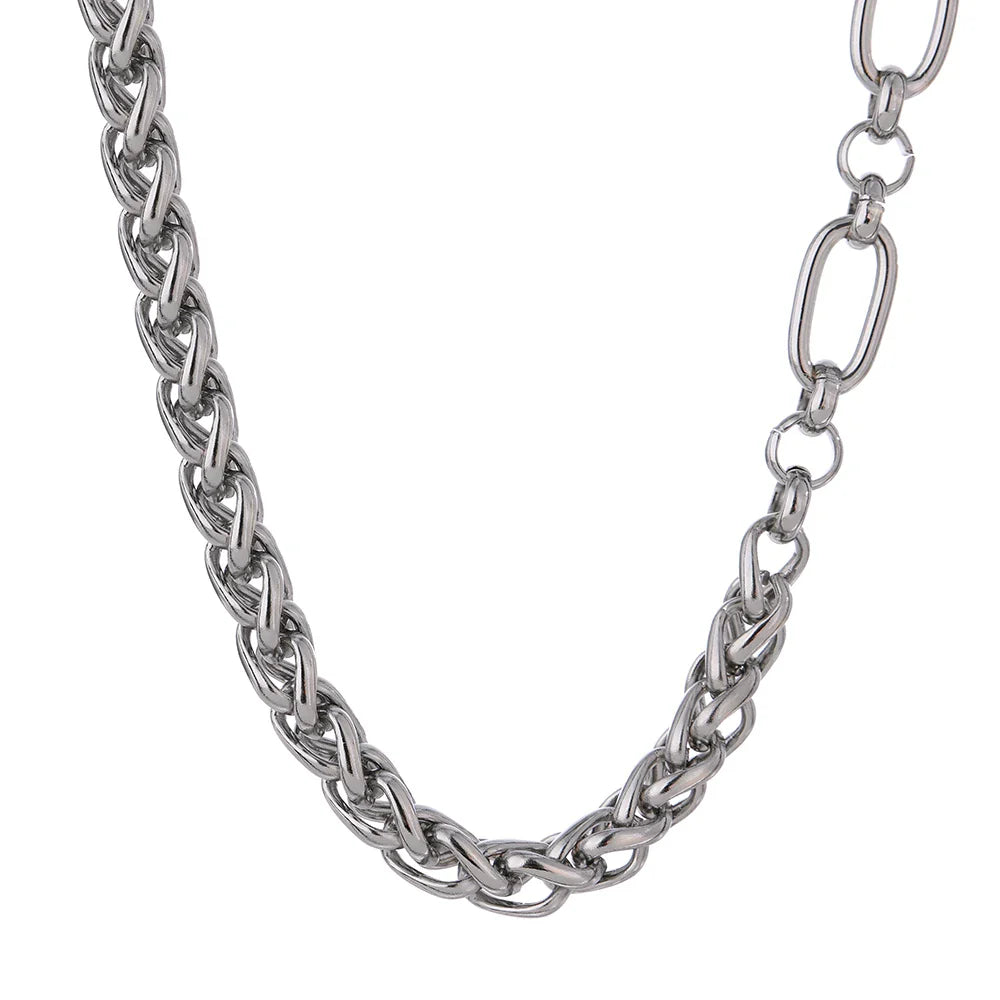 Yhpup 316L Stainless Steel Chunky Chain Necklace – Gold Glossy Statement Collar Necklace for Women Jewelry Gift