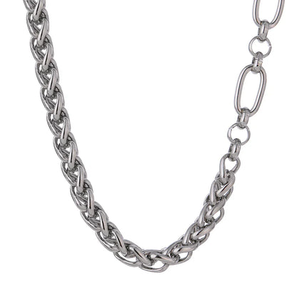 Yhpup 316L Stainless Steel Chunky Chain Necklace – Gold Glossy Statement Collar Necklace for Women Jewelry Gift