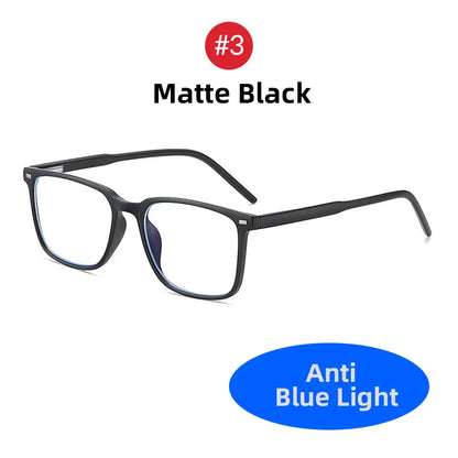 2025 Trending Blue Light Blocking Glasses for Men – TR90 Matte Black Gaming & Computer Eyewear, Transparent Fashion Frame