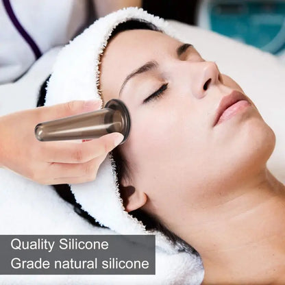 Silicone Vacuum Cupping Massage Jars: Anti-Cellulite Facial Suction Cups for Face & Neck Lift - Skin Scraping Guasha for Anti-Wrinkle Treatment