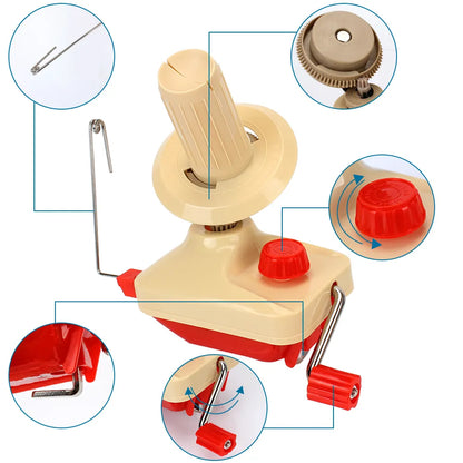 Portable Hand-Operated Yarn Winder: Manual Fiber Wool Winding Machine for DIY Sewing Accessories
